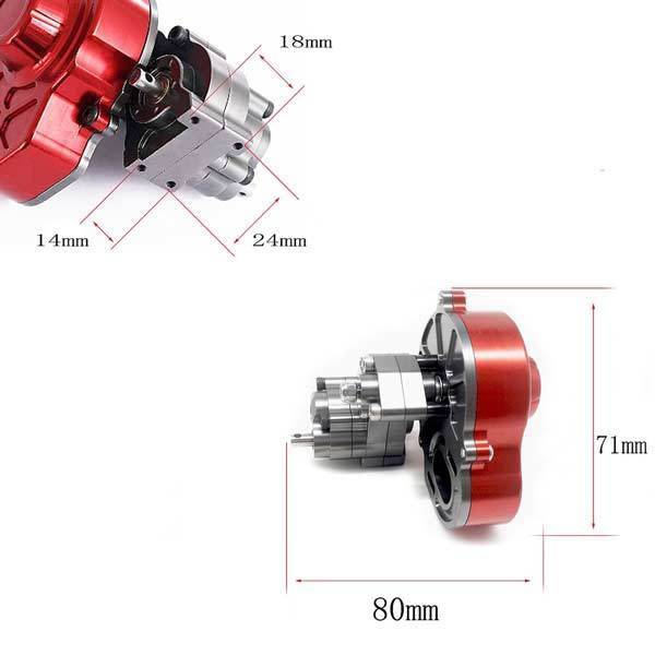 enginediy Sealed Transmission Gear Box RC Modify Kit for 1/10 SCX10 RC Car Truck
