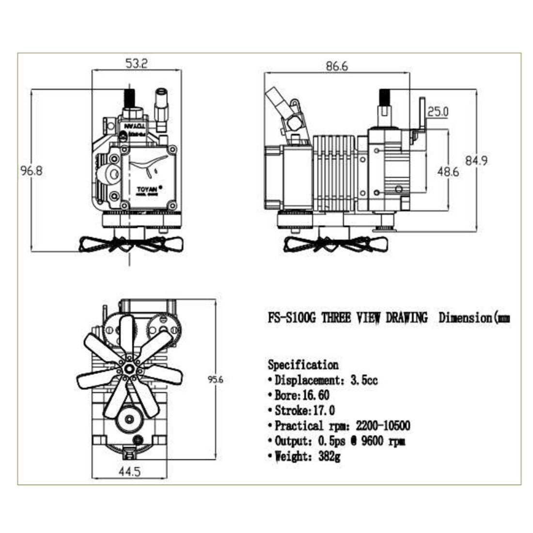 enginediy Engine Models Copy of Four Stroke Methanol Engine Water Cooling Four-stroke Engine Model FS-S100(W) - Enginediy