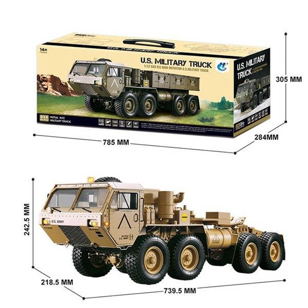 enginediy RC Engine Toyan Military Truck 1/12 2.4G RWD RC Car 4 Stroke Methanol Engine OFF Road Vehicle