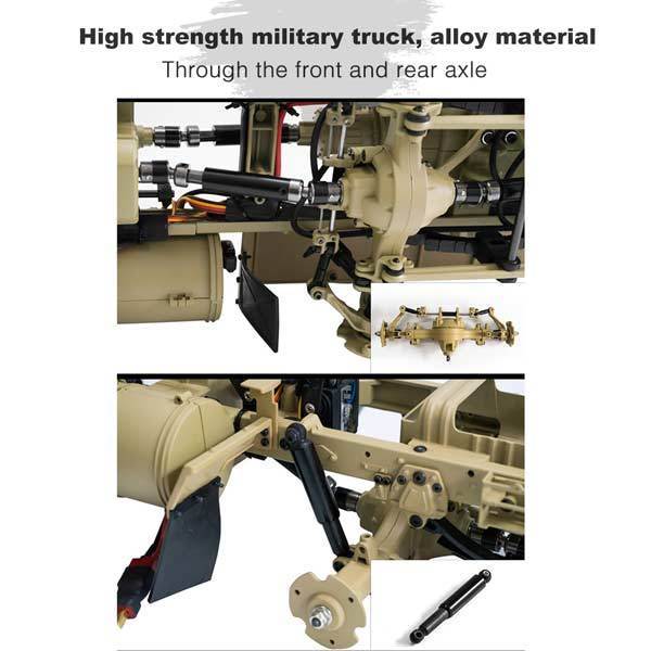 enginediy RC Engine Toyan Military Truck 1/12 2.4G RWD RC Car 4 Stroke Methanol Engine OFF-Road Vehicle