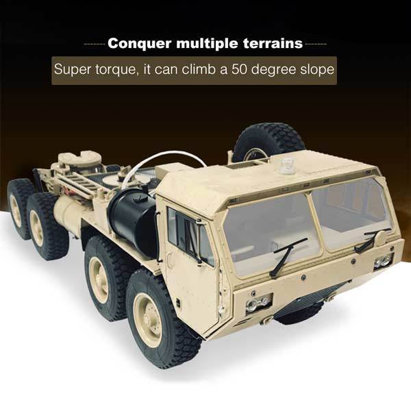 enginediy RC Engine Toyan Military Truck 1/12 2.4G RWD RC Car 4 Stroke Methanol Engine OFF-Road Vehicle